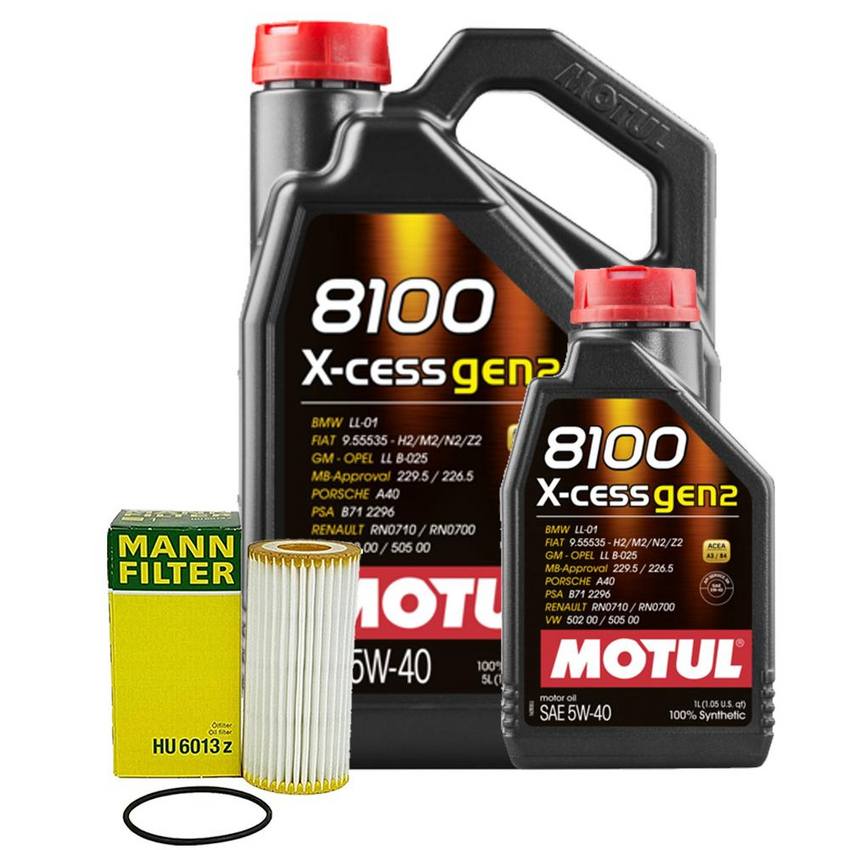 VW Engine Oil Change Kit - Motul (5W40) (X-CESS GEN2 8100)